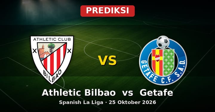 Prediksi Athletic Bilbao vs Getafe La Liga 25 Oktober 2026