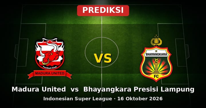 Prediksi Madura United vs Bhayangkara Presisi Lampung Liga Indonesian Super League 16 Oktober 2026